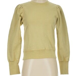 Unsubscribed Puff Sleeve Sweatshirt Washed Olive NWT XS